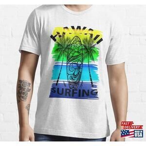 Hawaii Surfing Label Essential Tshirt Classic